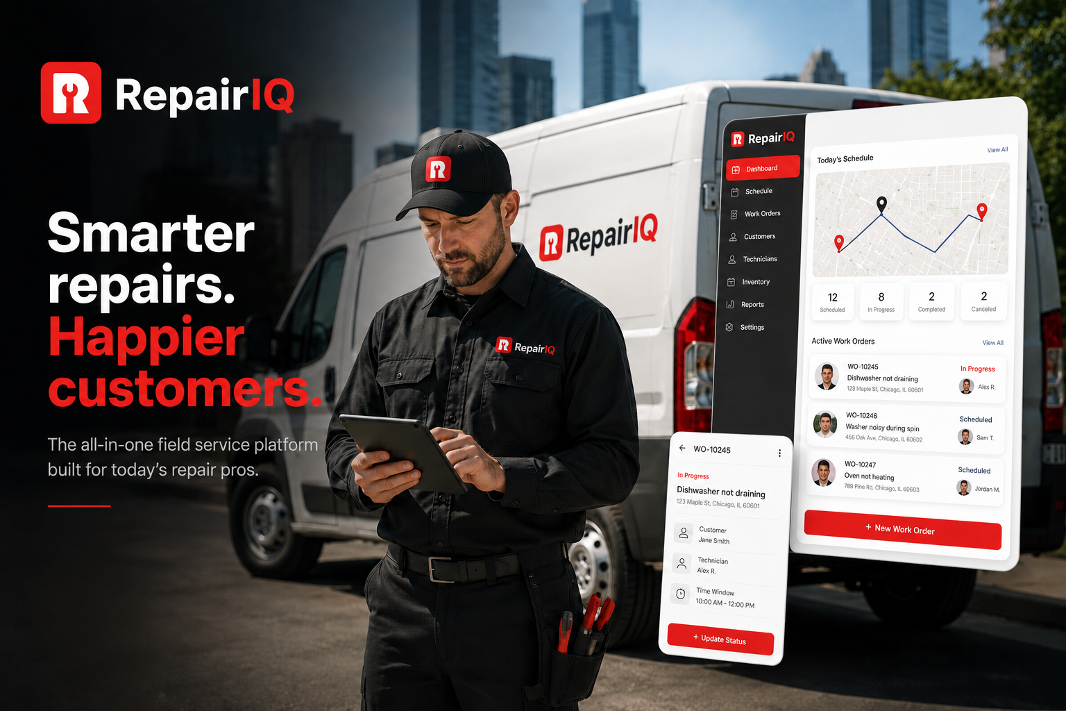 RepairIQ field repair platform on mobile devices